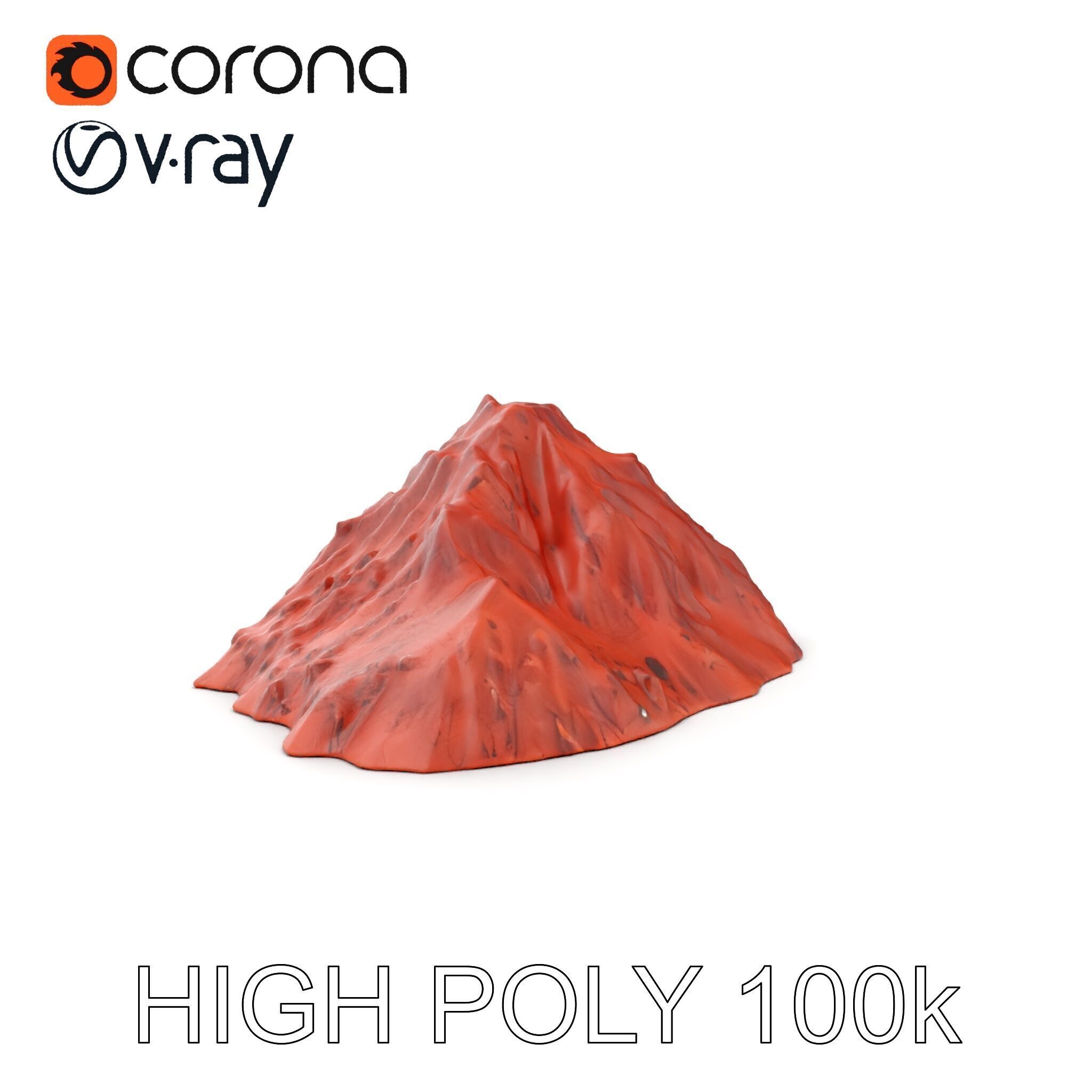 Desert Mountain Terrain Model Pack for Realistic Environments Low-poly 3D model_33