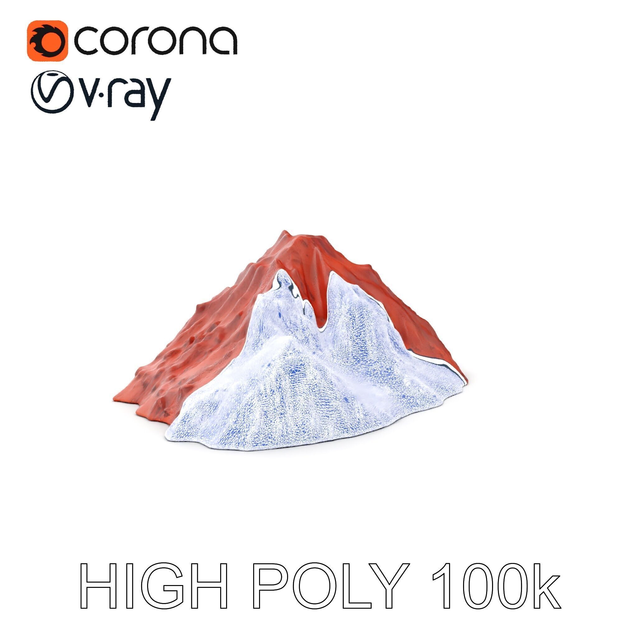 Desert Mountain Terrain Model Pack for Realistic Environments Low-poly 3D model_7