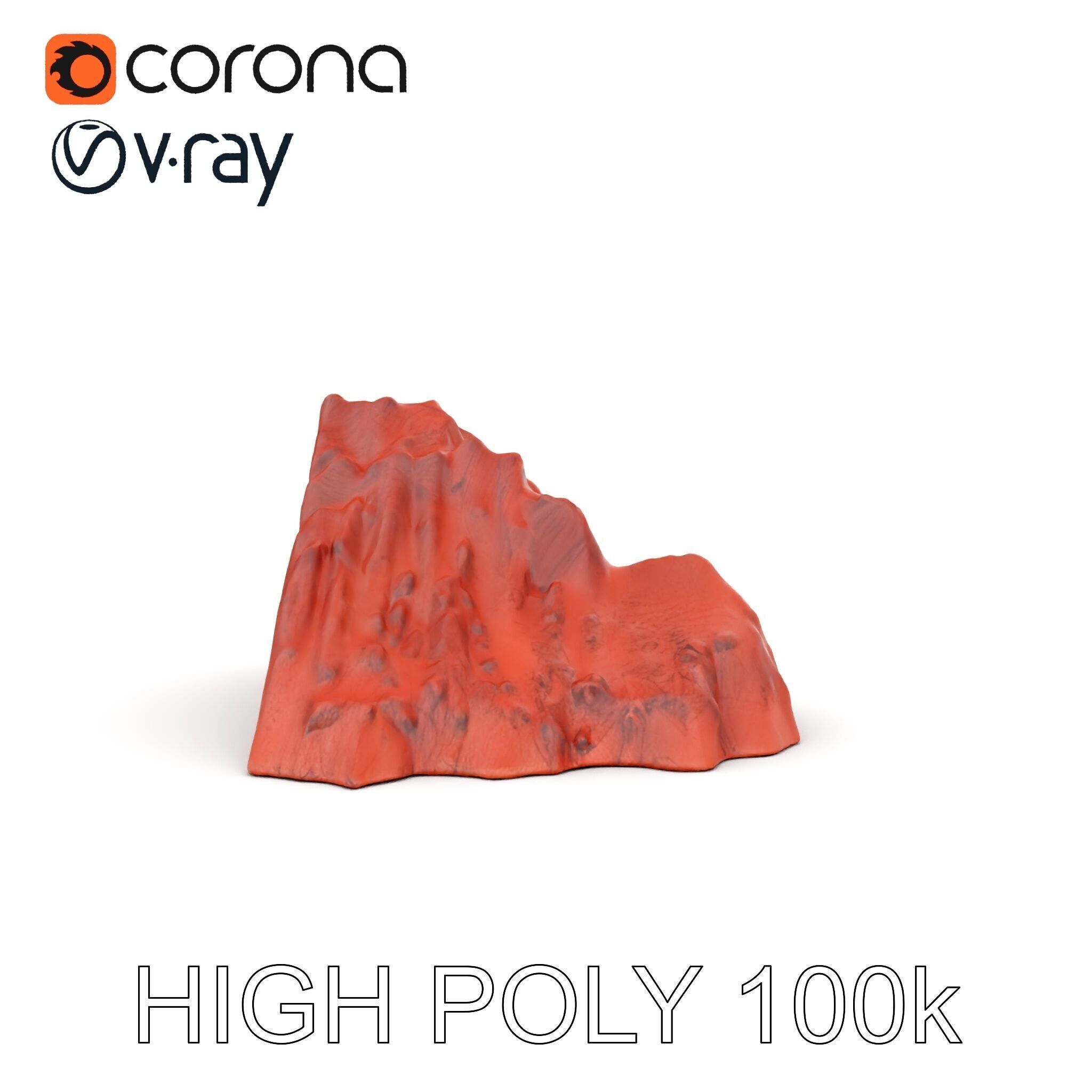 Desert Mountain Terrain Model Pack for Realistic Environments Low-poly 3D model_26