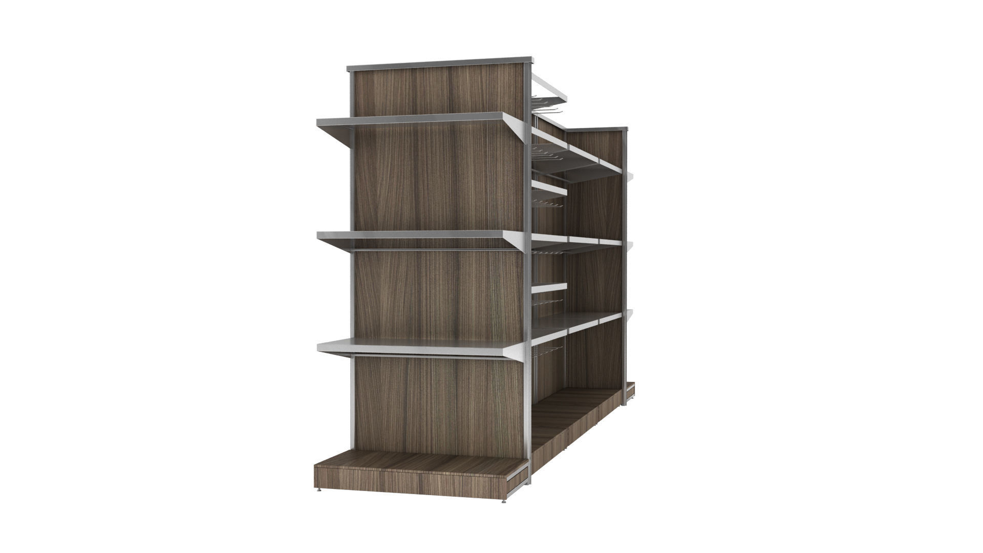 mass grocer or supermarket modular shelf unit 3D model_2