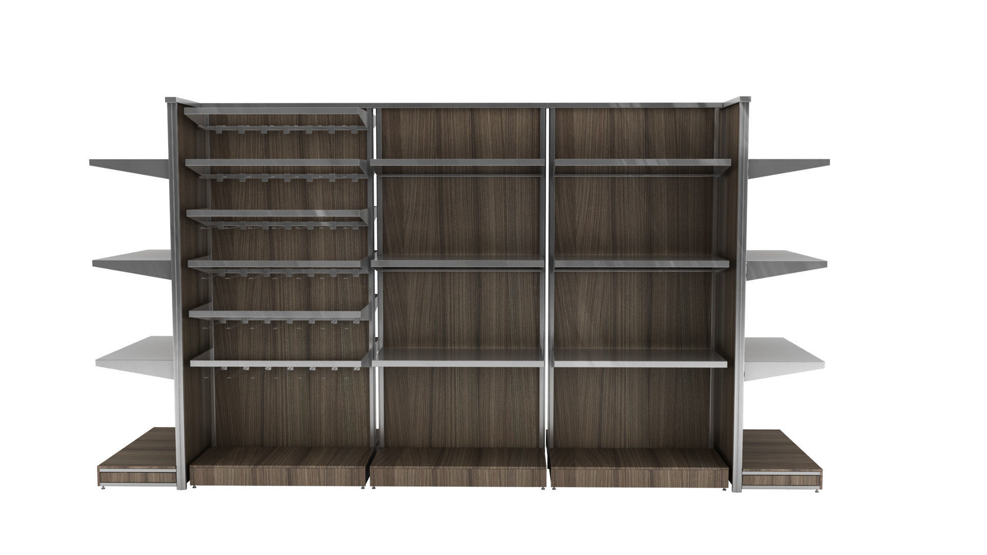mass grocer or supermarket modular shelf unit 3D model_3