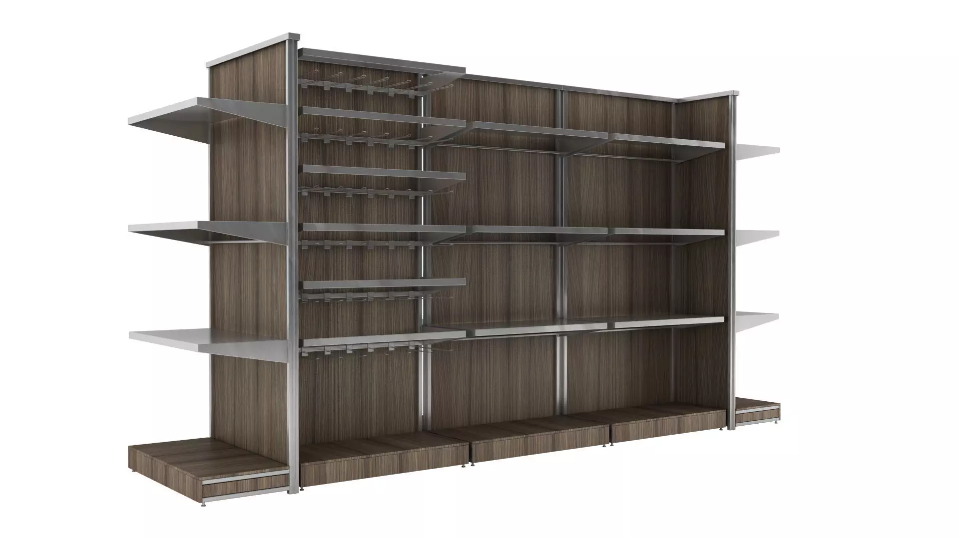 mass grocer or supermarket modular shelf unit 3D model_0
