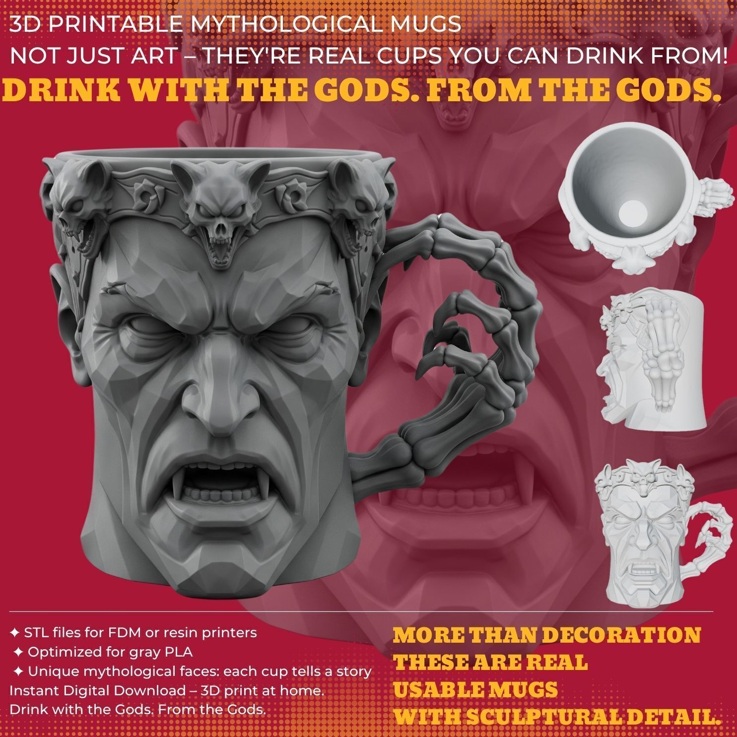 6-Piece Mug Collection 3D print model_1