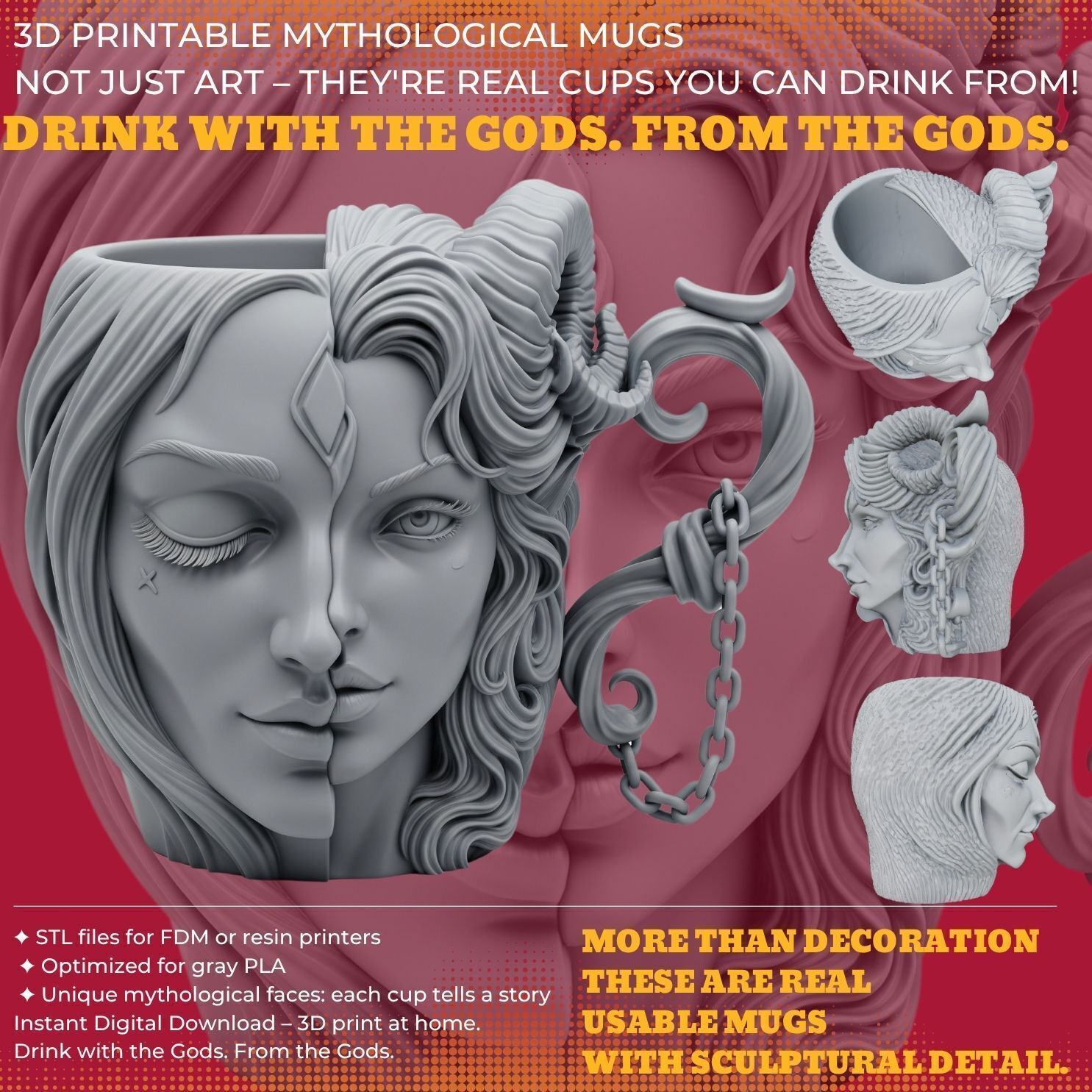 6-Piece Mug Collection 3D print model_4