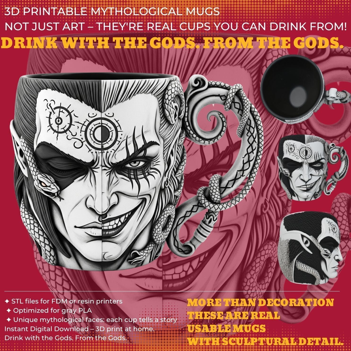 6-Piece Mug Collection 3D print model_2