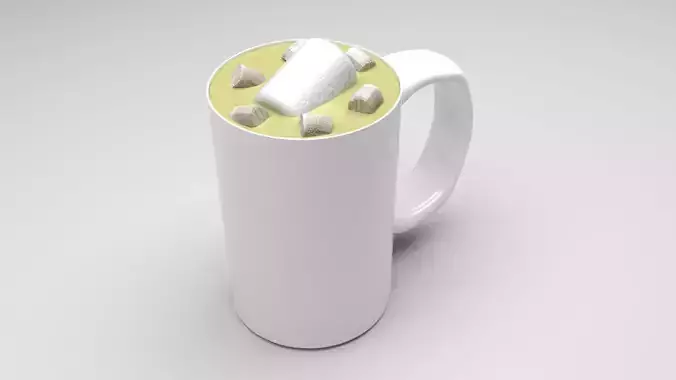 Pistachio Hot Chocolate With Marshmallows 3D model
