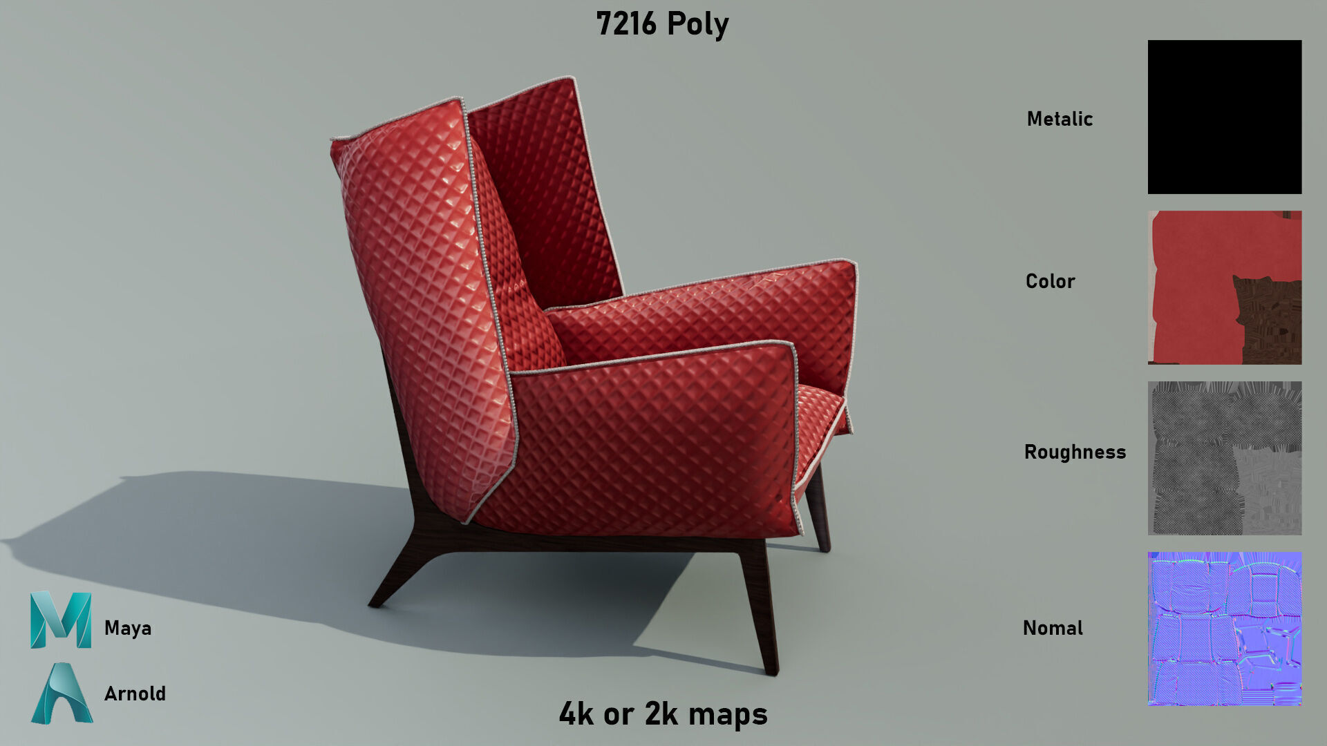 Sofa Chair Low-poly 3D model_1