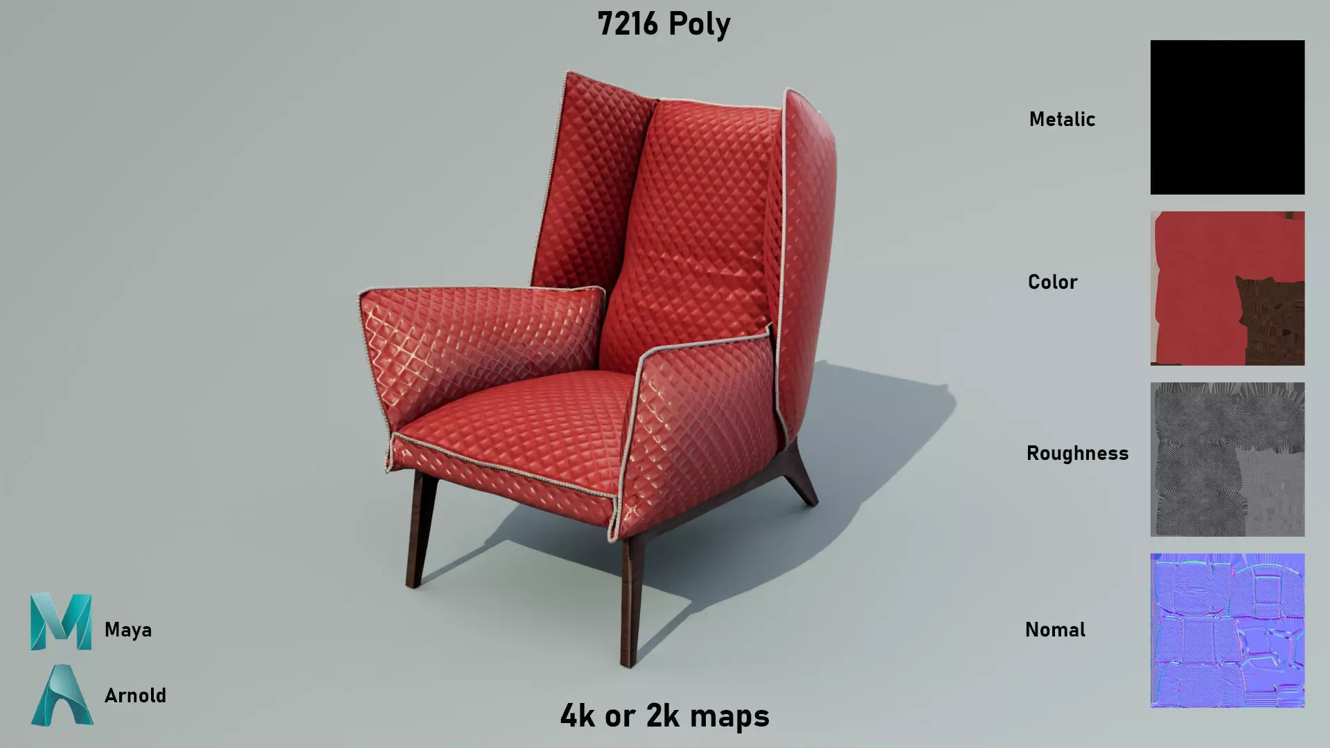Sofa Chair Low-poly 3D model_0