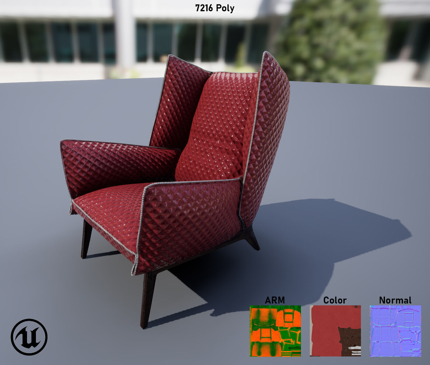 Sofa Chair Low-poly 3D model_10