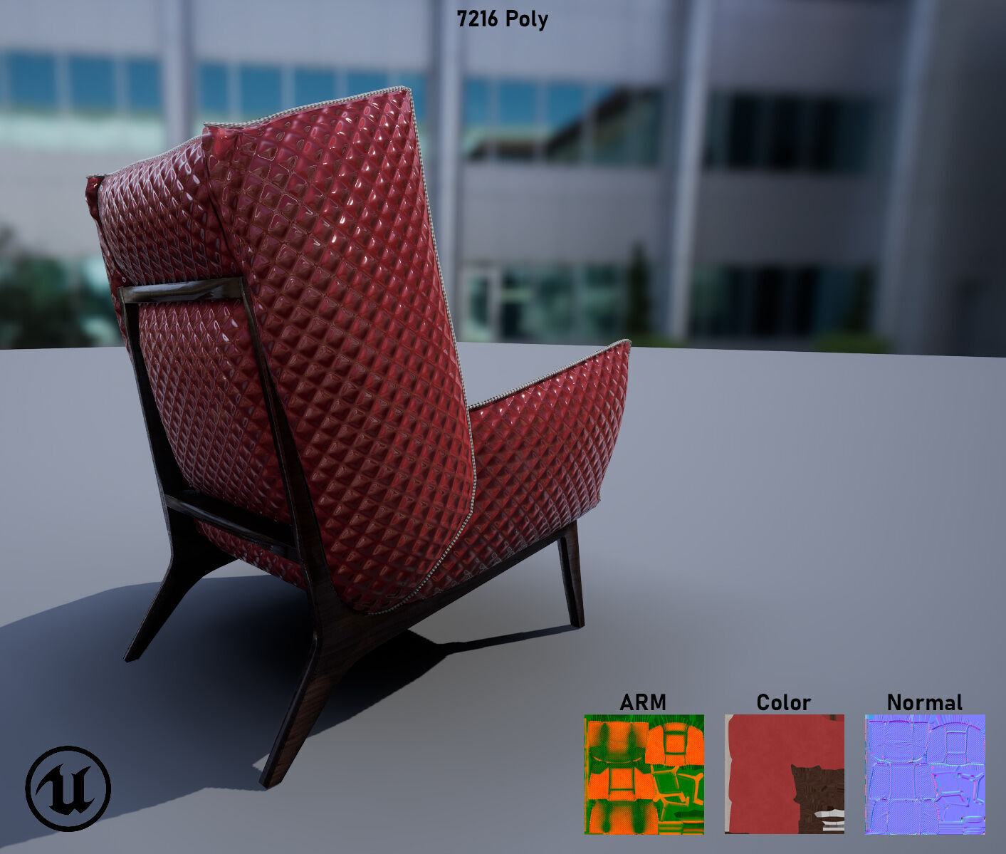 Sofa Chair Low-poly 3D model_11