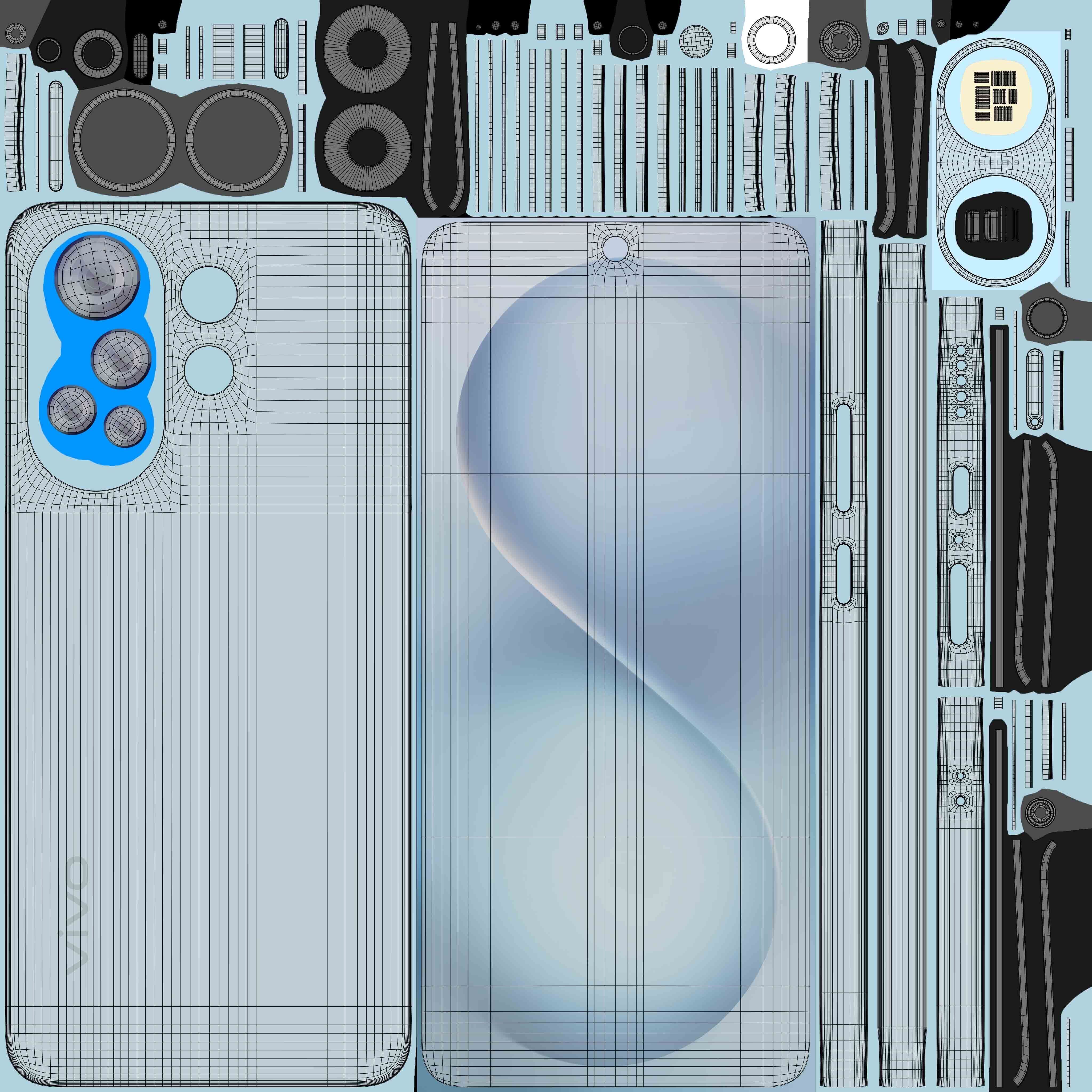 Vivo S30 Blue 3D model_11
