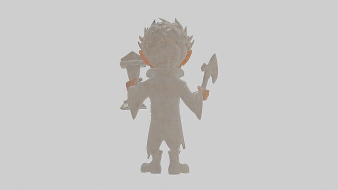 Cartoon Mortimer the Maker of Morbid Monuments Model Low-poly 3D model
