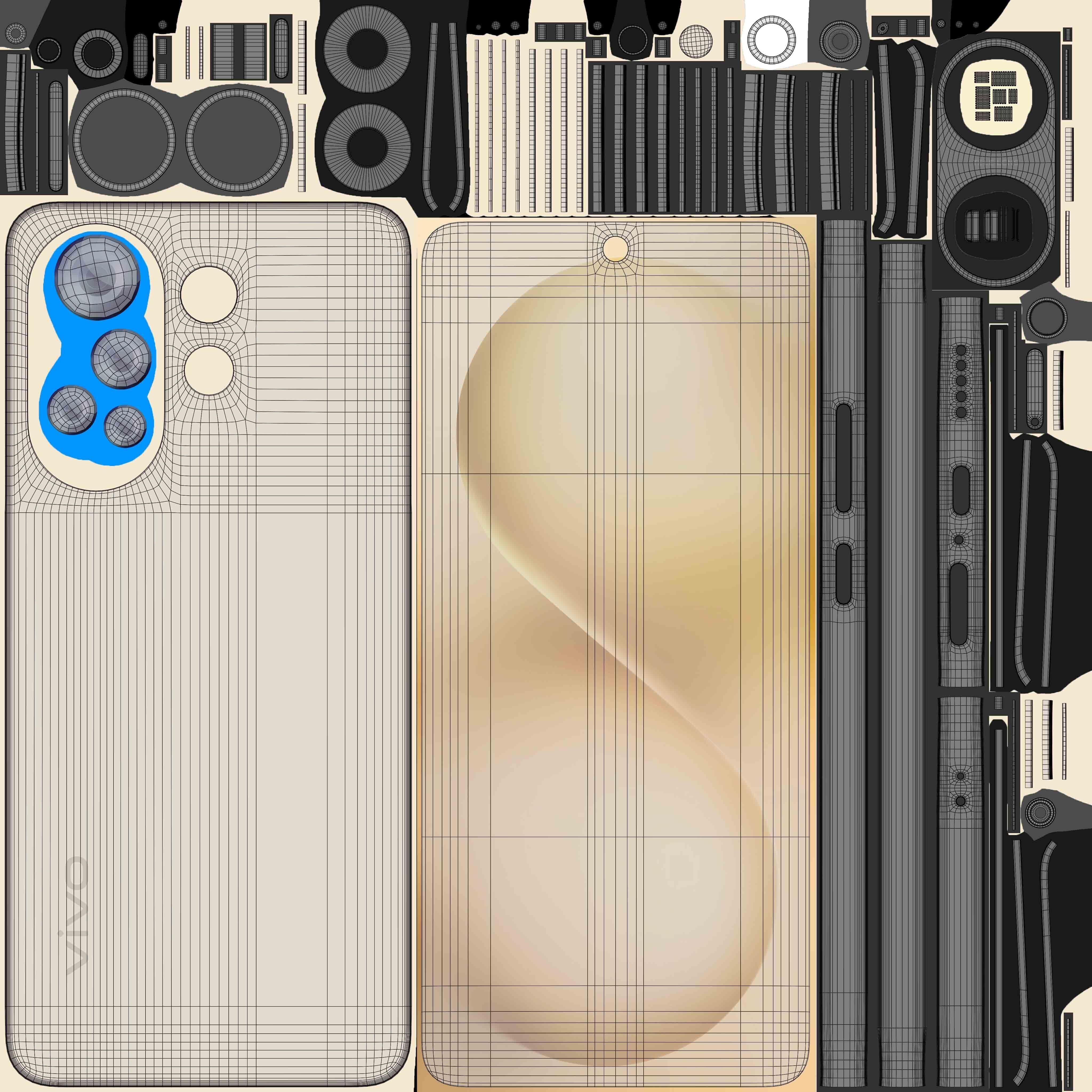 Vivo S30 Yellow 3D model_11