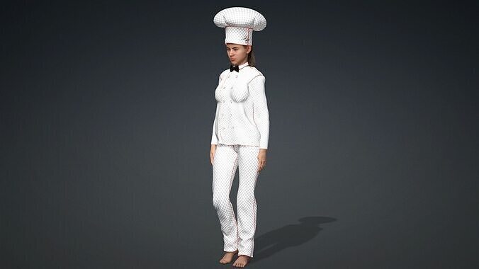 Realistic 3D Female Chef Character 3D model