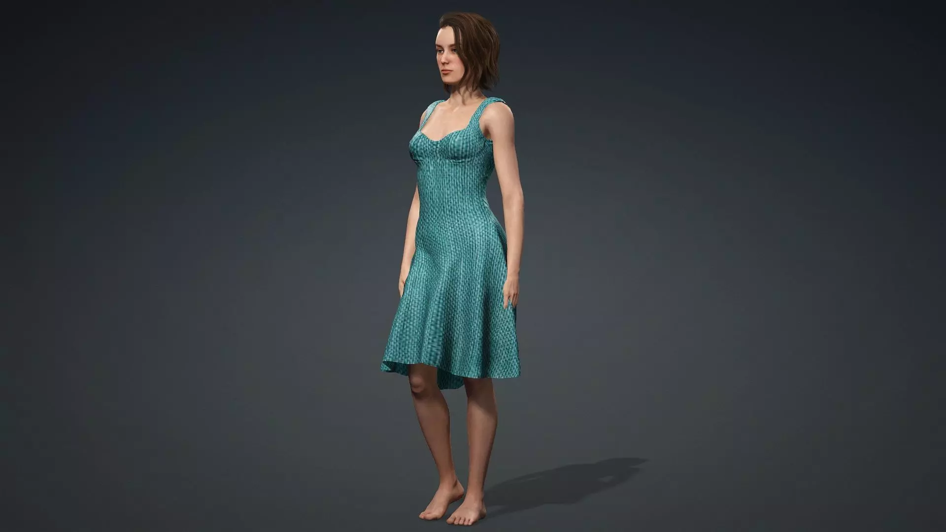 Realistic 3D Female Character pretty Dress 3D model
