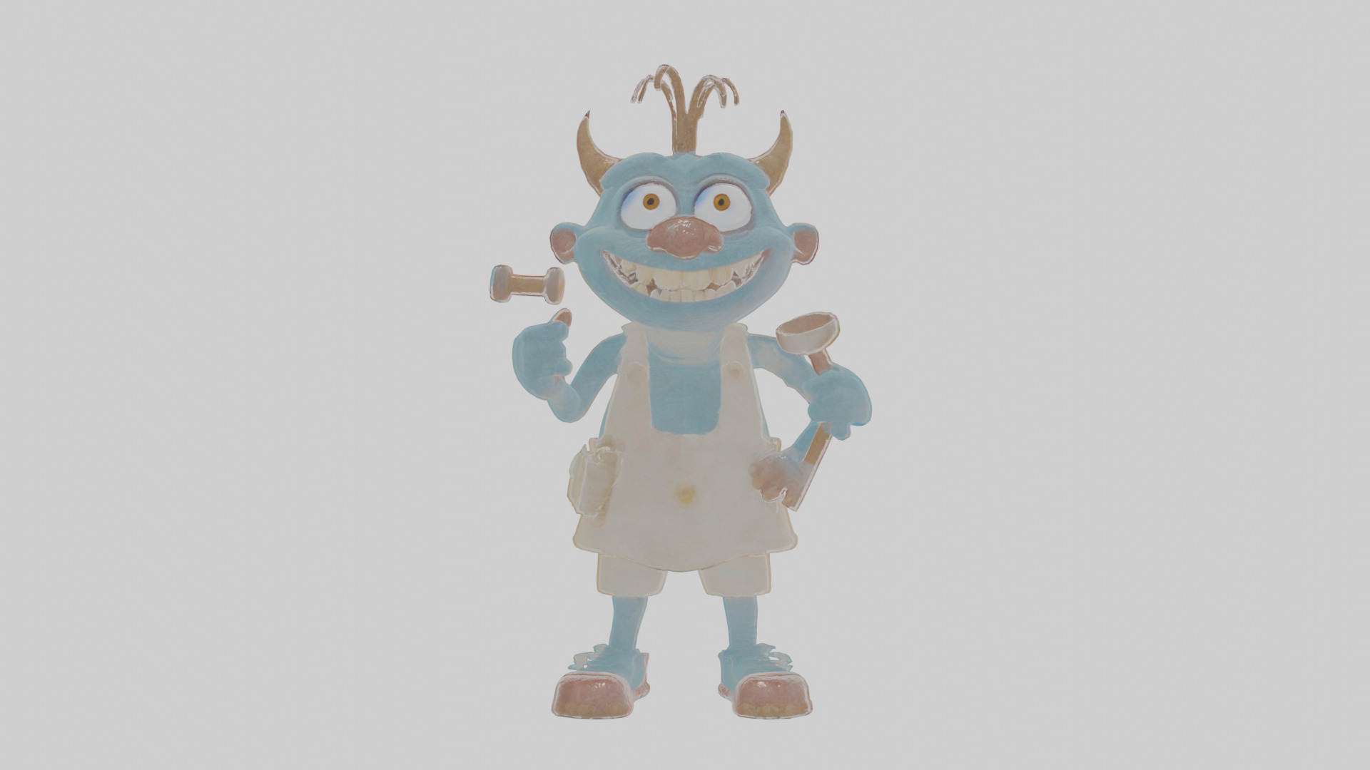 Cartoon Mortimer the Monster Maker Model Low-poly 3D model_14