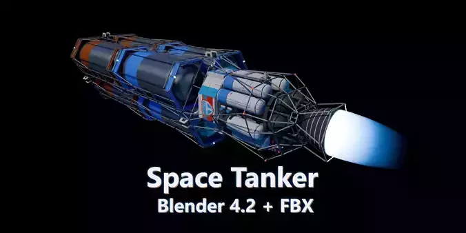 Space tanker Model Low-poly 3D model
