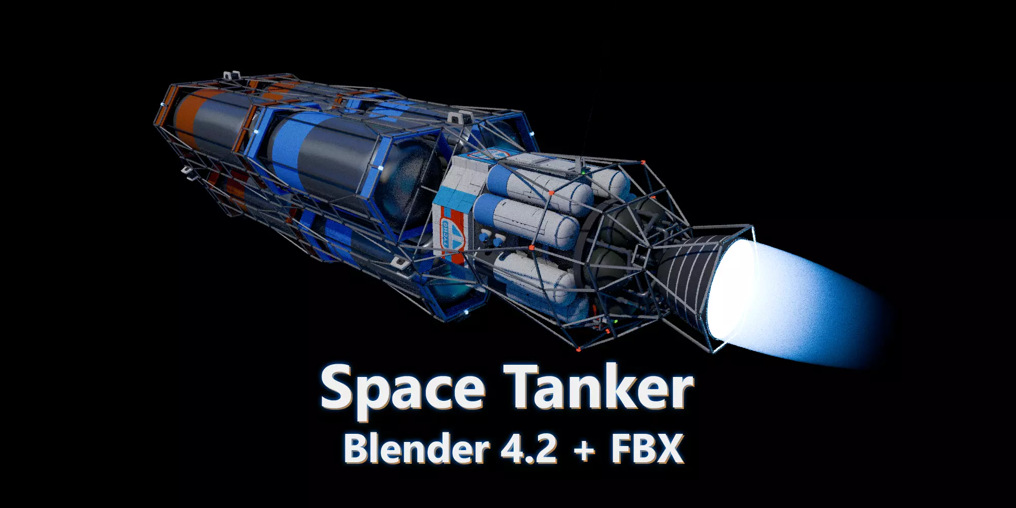 Space tanker Model Low-poly 3D model