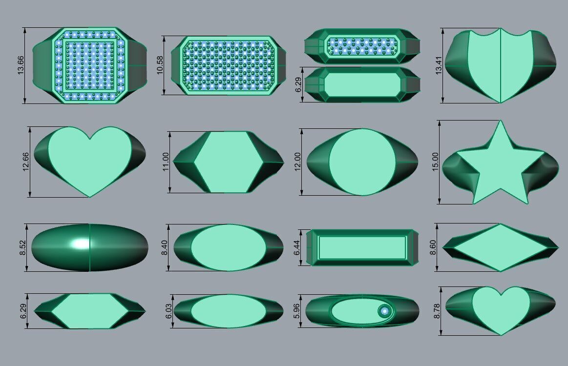 Simple and basic ring collection 3D print model_18