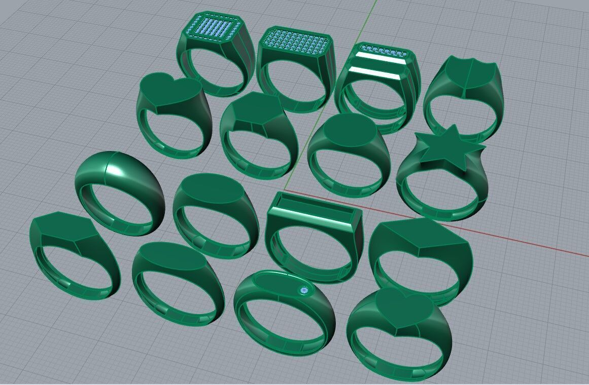 Simple and basic ring collection 3D print model_17