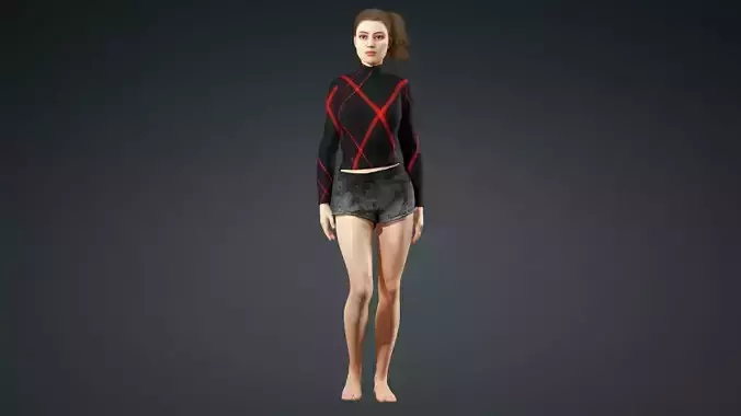 High-Quality Realistic 3D Female Character