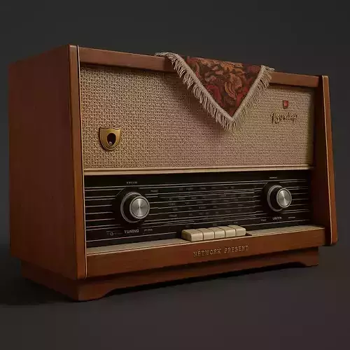 Vintage Wooden Radio - 3D Model