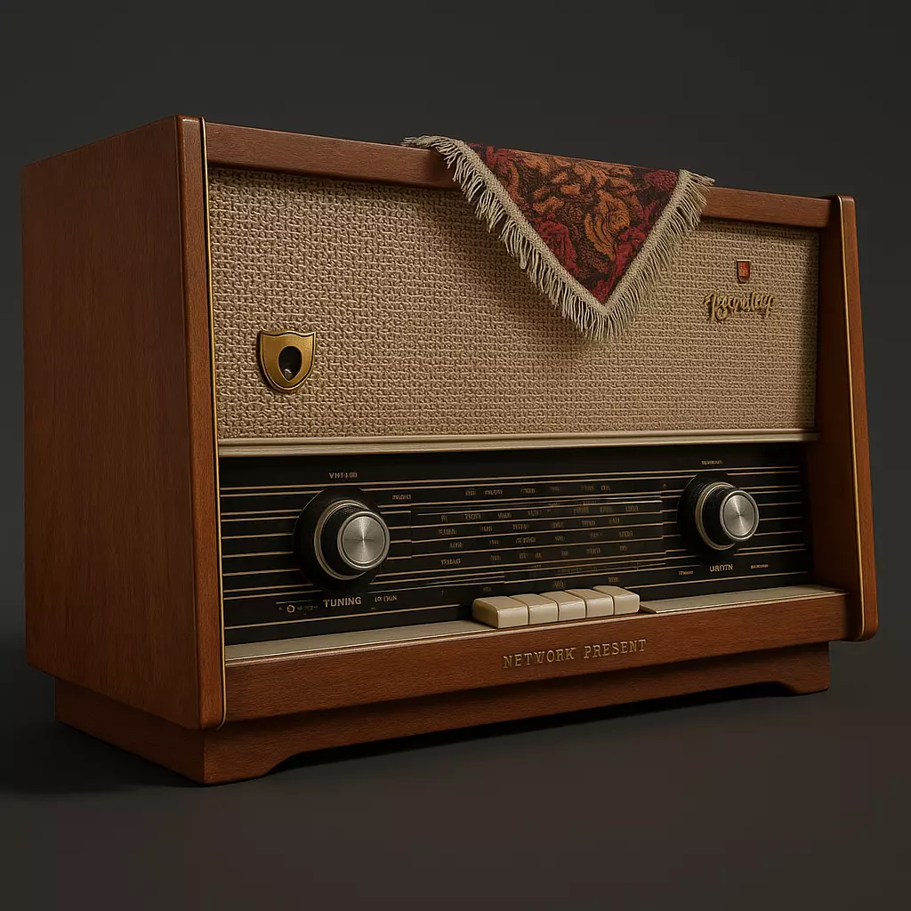Vintage Wooden Radio - 3D Model 3D model_0