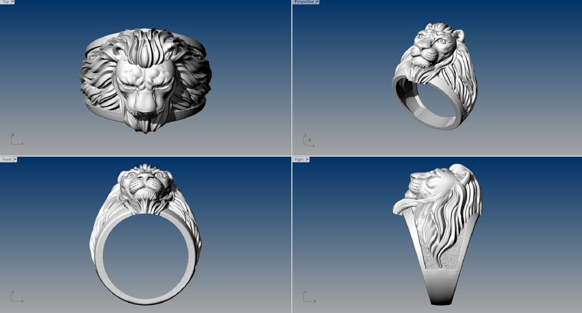 LION RING 3D print model_4