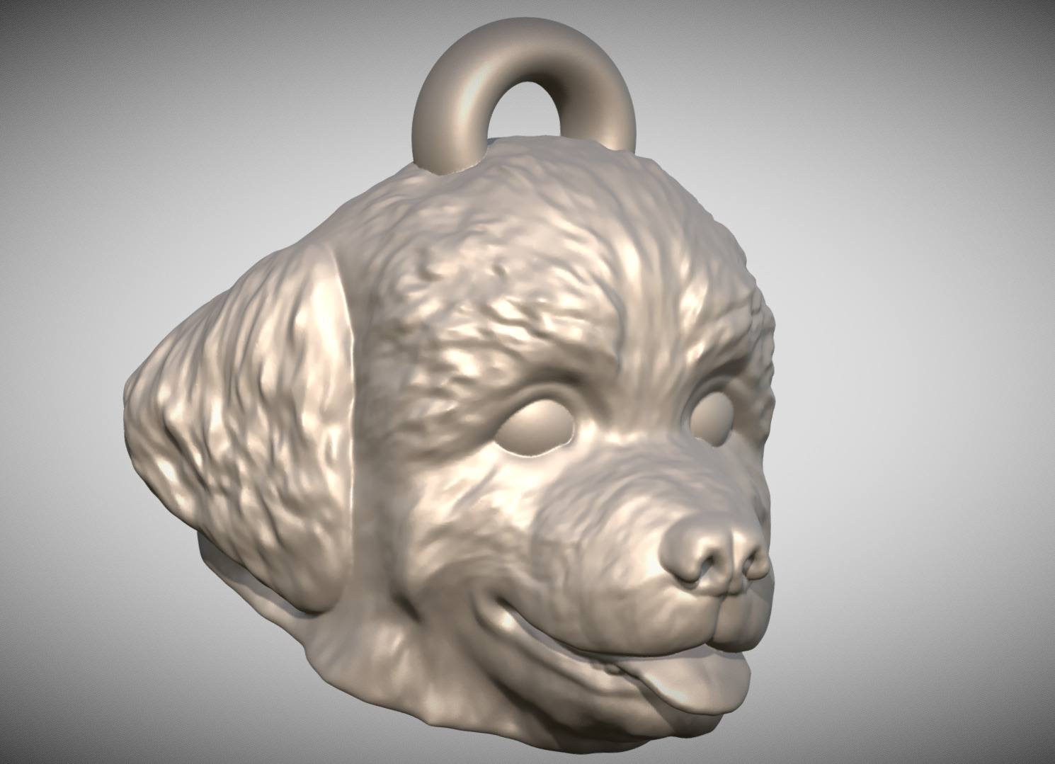 Puppy of Bernese Mountain Dog head key ring for 3D printing 3D print model_7