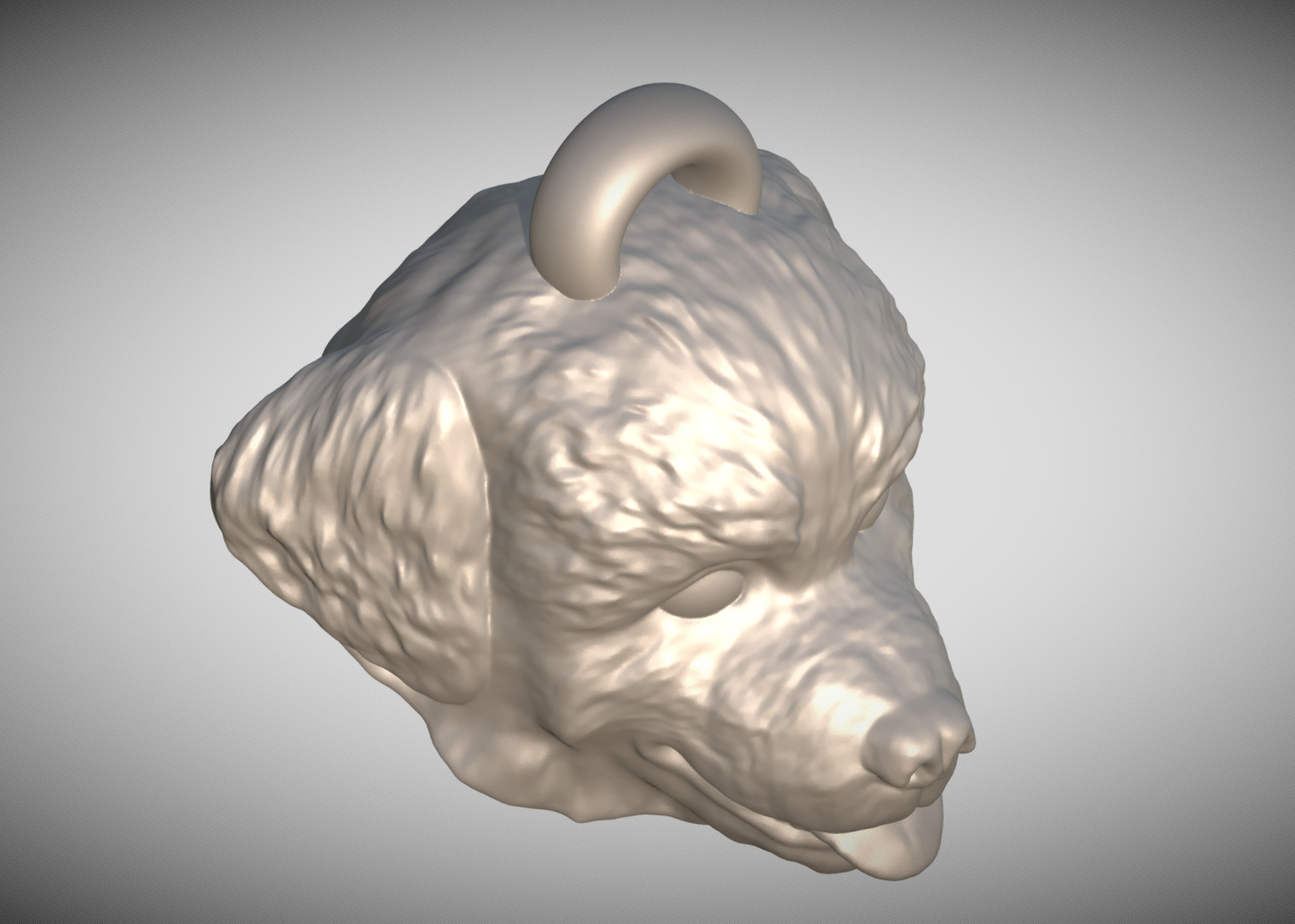Puppy of Bernese Mountain Dog head key ring for 3D printing 3D print model_8