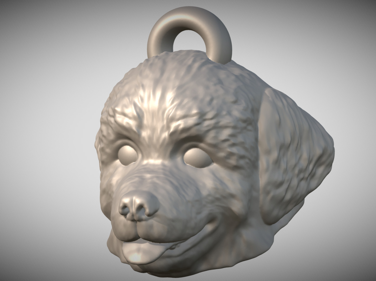 Puppy of Bernese Mountain Dog head key ring for 3D printing 3D print model_2