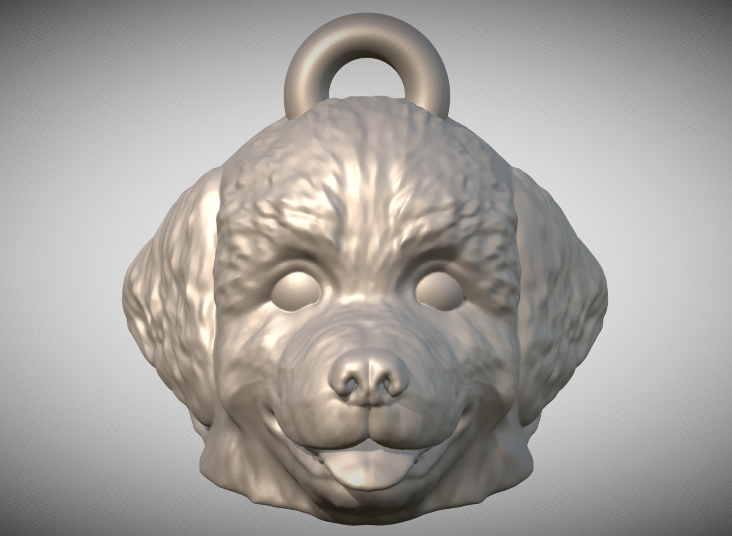 Puppy of Bernese Mountain Dog head key ring for 3D printing 3D print model_1