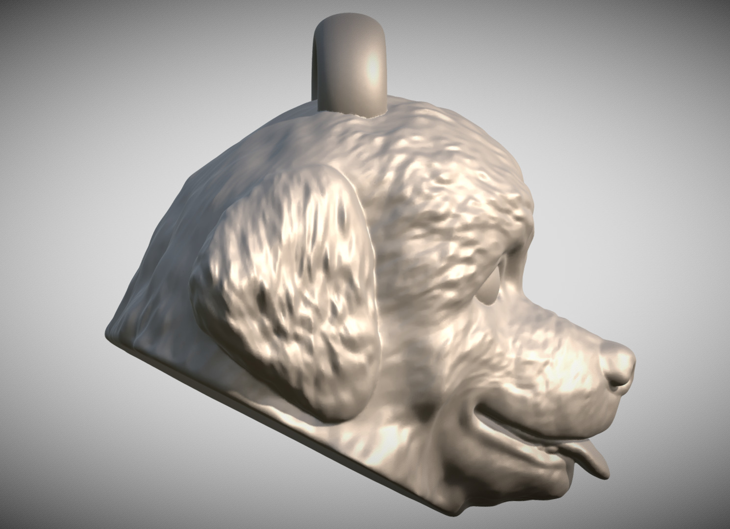 Puppy of Bernese Mountain Dog head key ring for 3D printing 3D print model_6