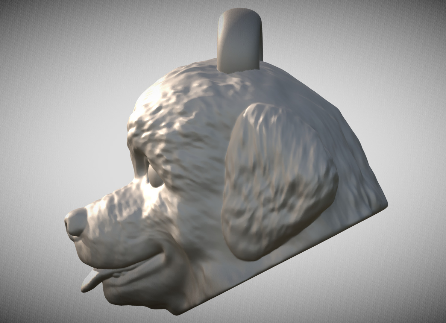 Puppy of Bernese Mountain Dog head key ring for 3D printing 3D print model_3