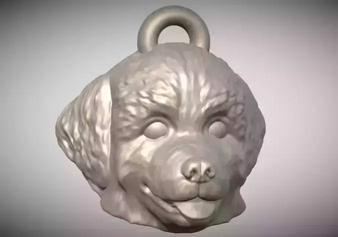 Puppy of Bernese Mountain Dog head key ring for 3D printing 3D print model