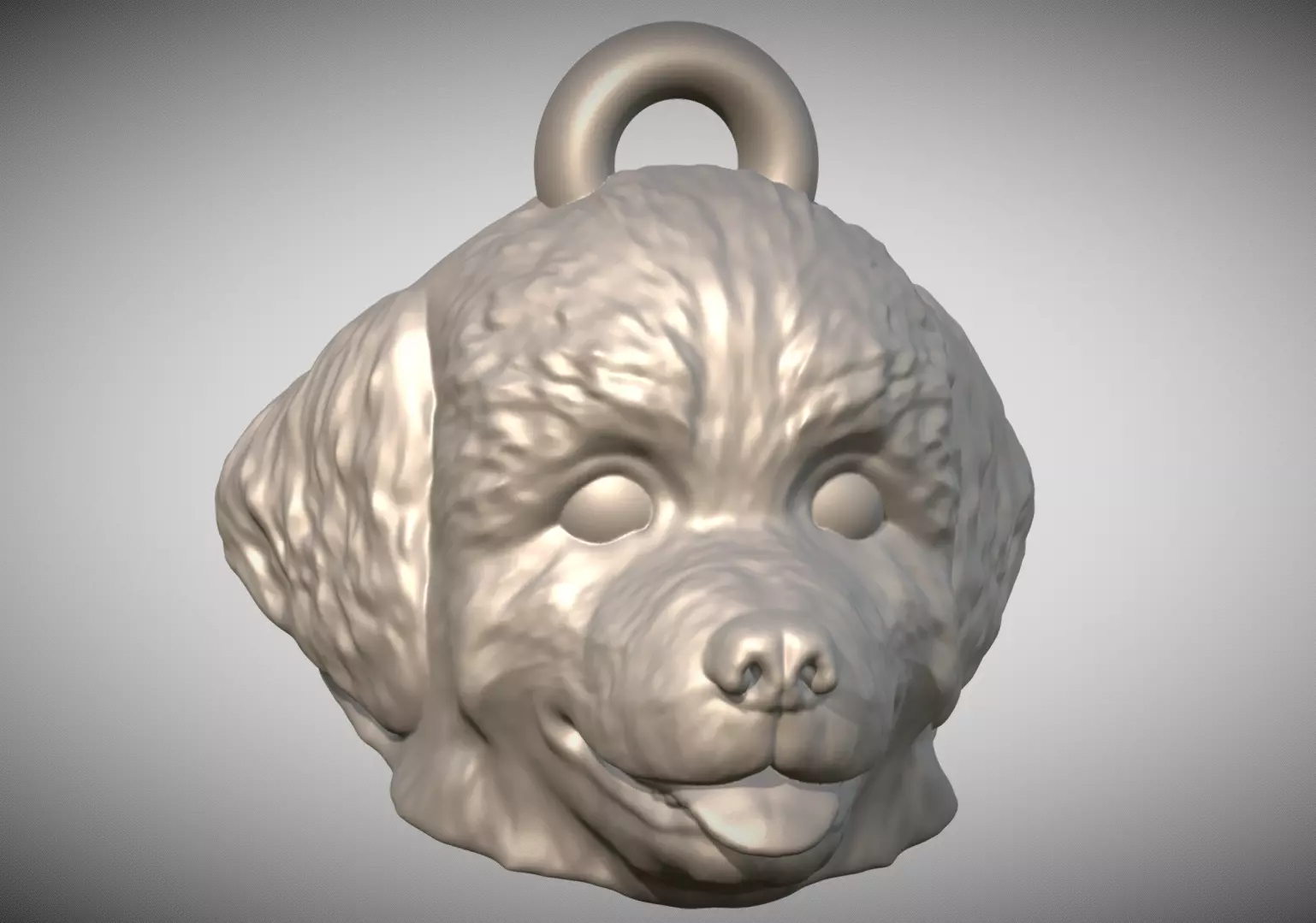 Puppy of Bernese Mountain Dog head key ring for 3D printing 3D print model_0