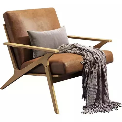 Cavett Wood Frame Chair 3D model