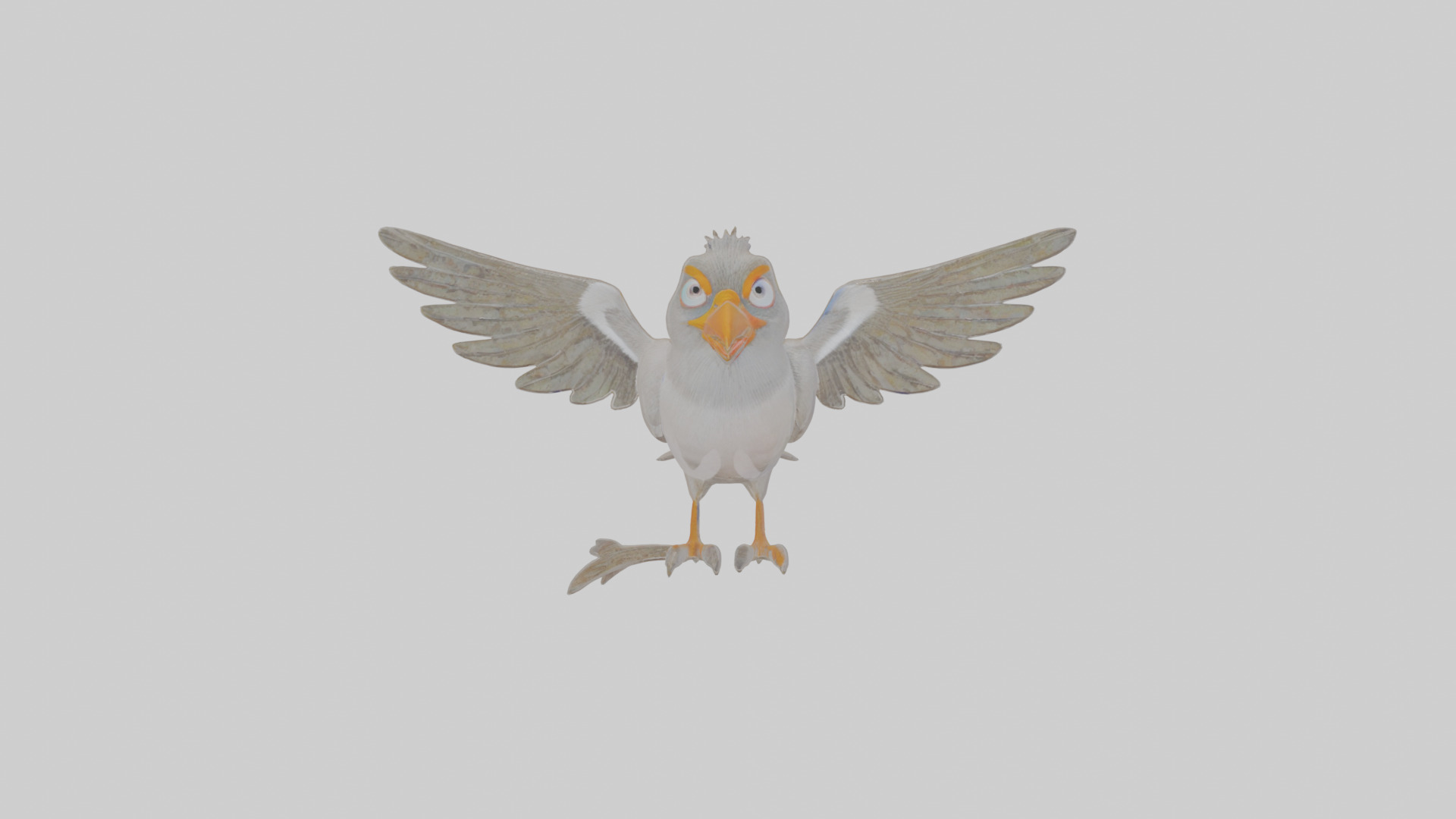 Cartoon Myna Low-poly 3D model_15