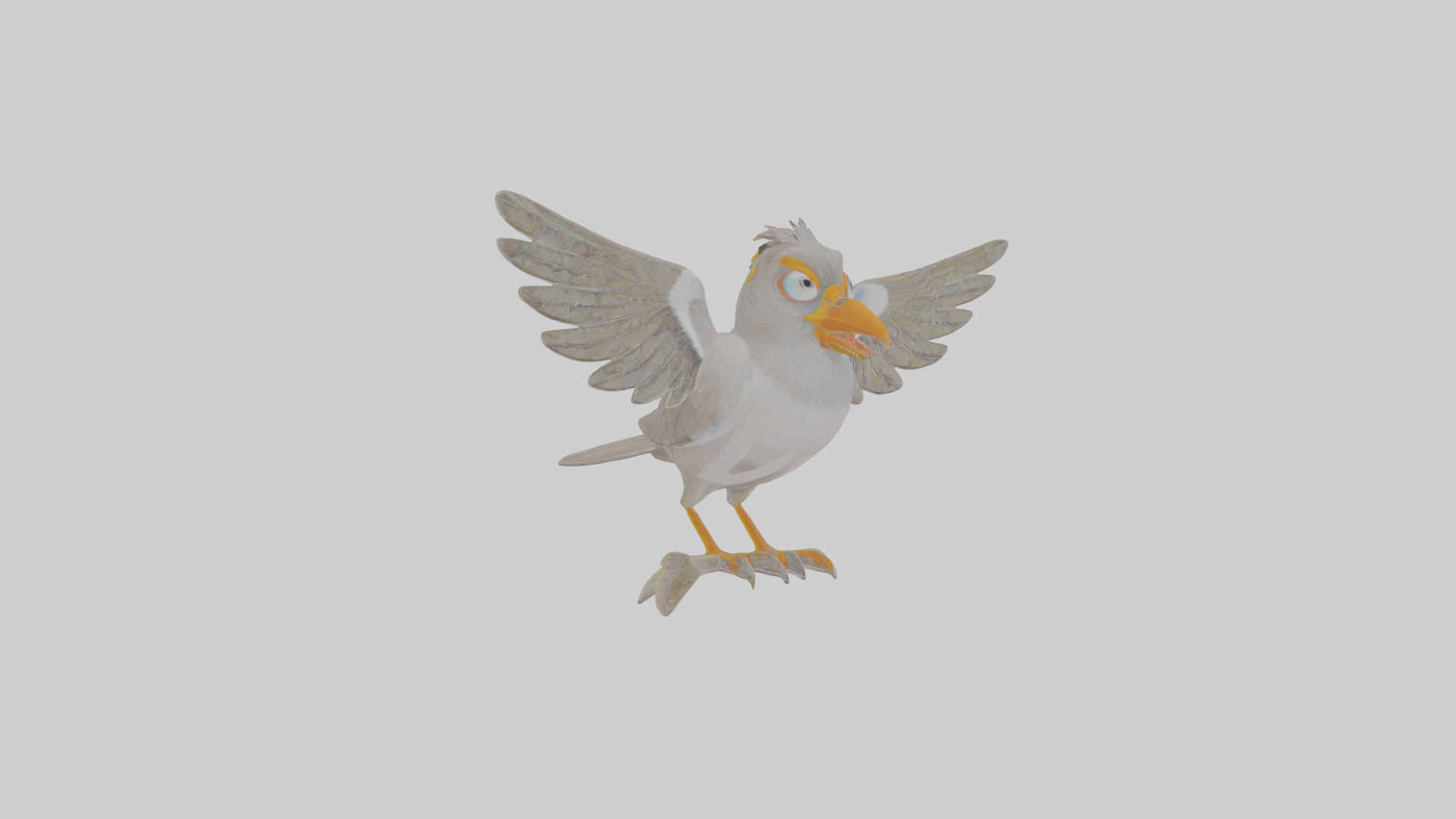Cartoon Myna Low-poly 3D model_17