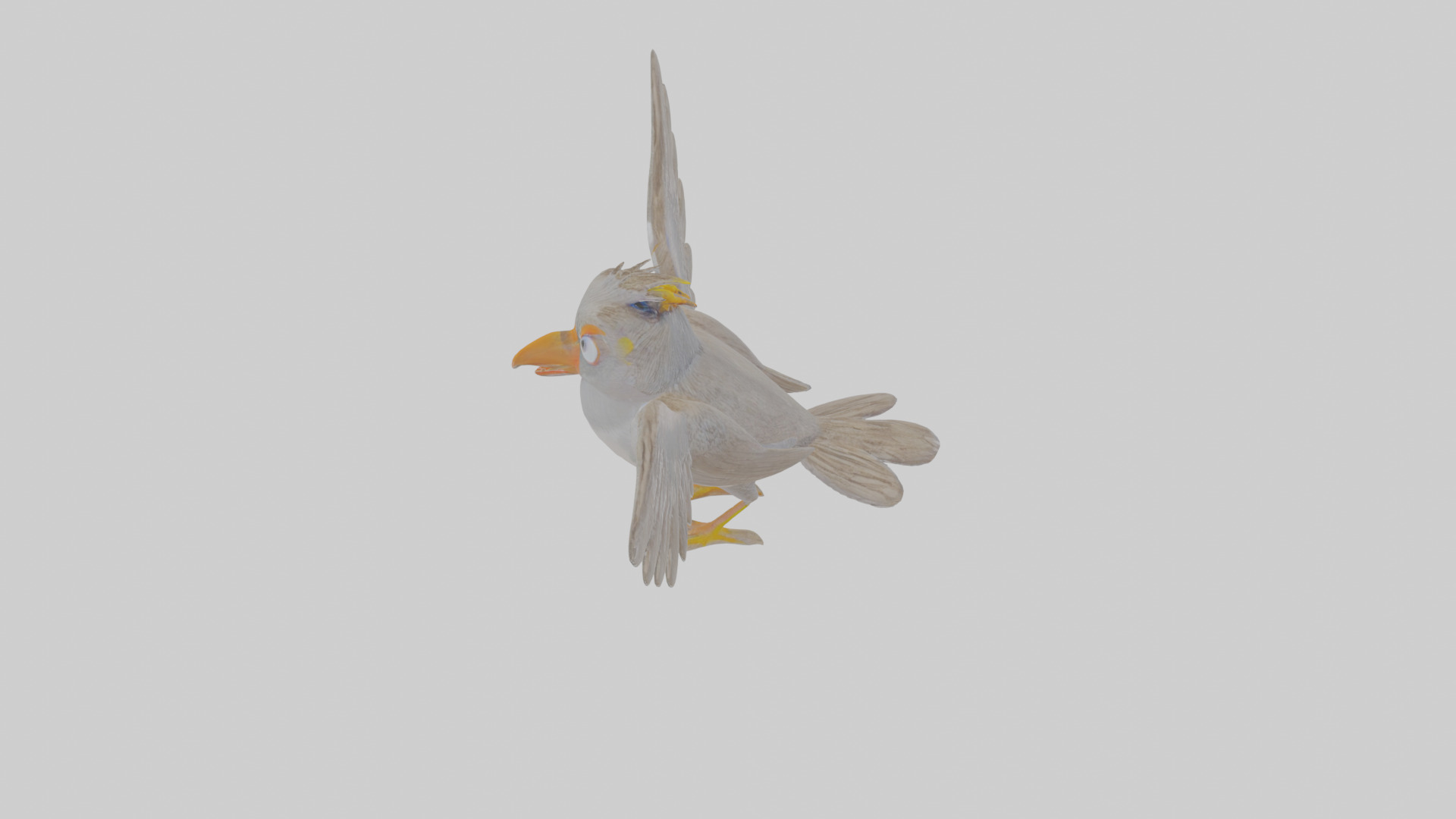 Cartoon Myna Low-poly 3D model_25