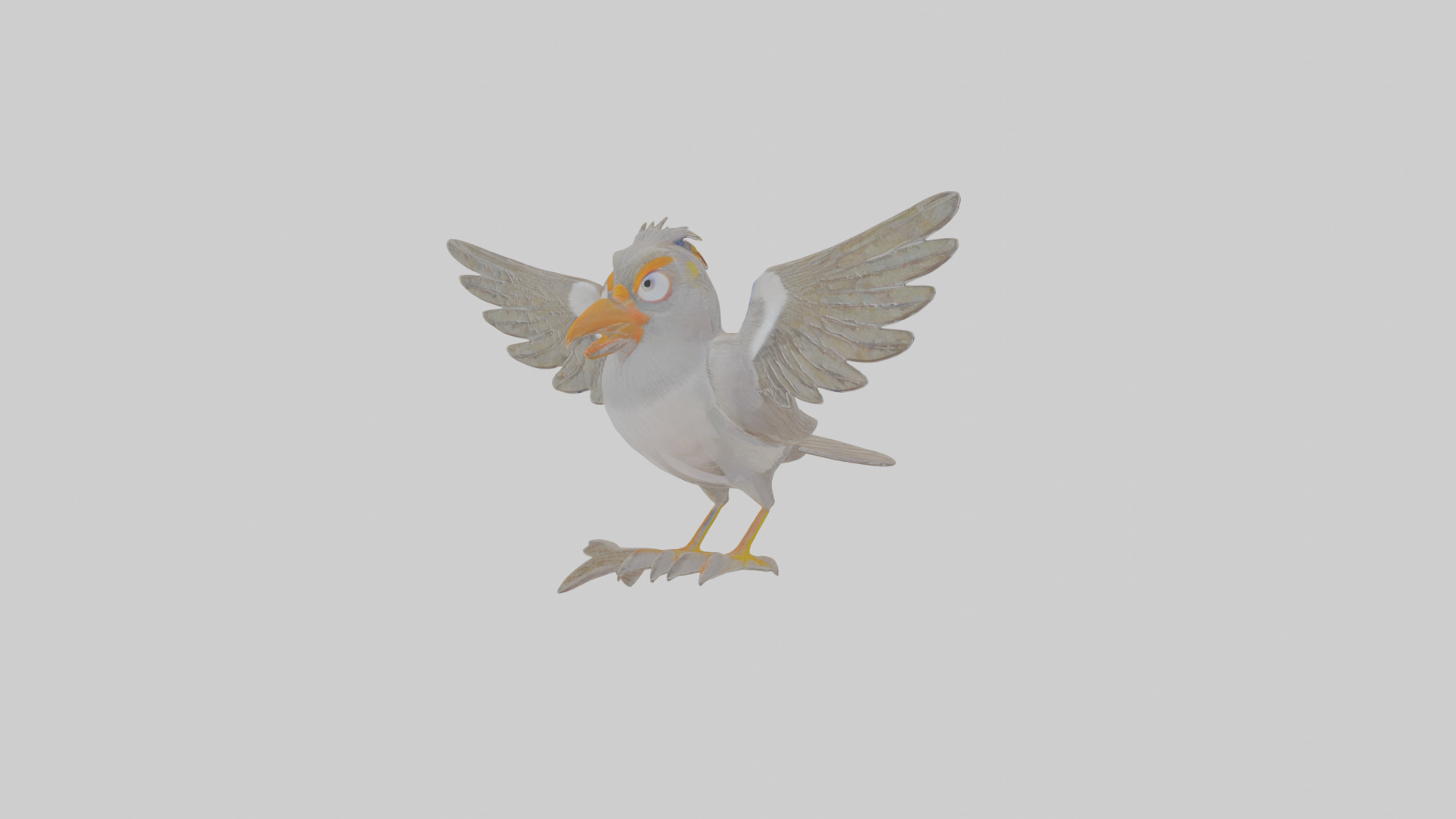 Cartoon Myna Low-poly 3D model_14