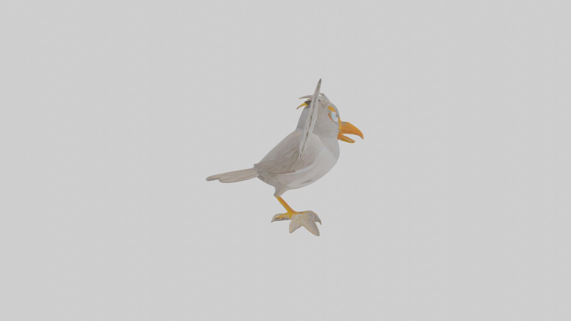 Cartoon Myna Low-poly 3D model_20