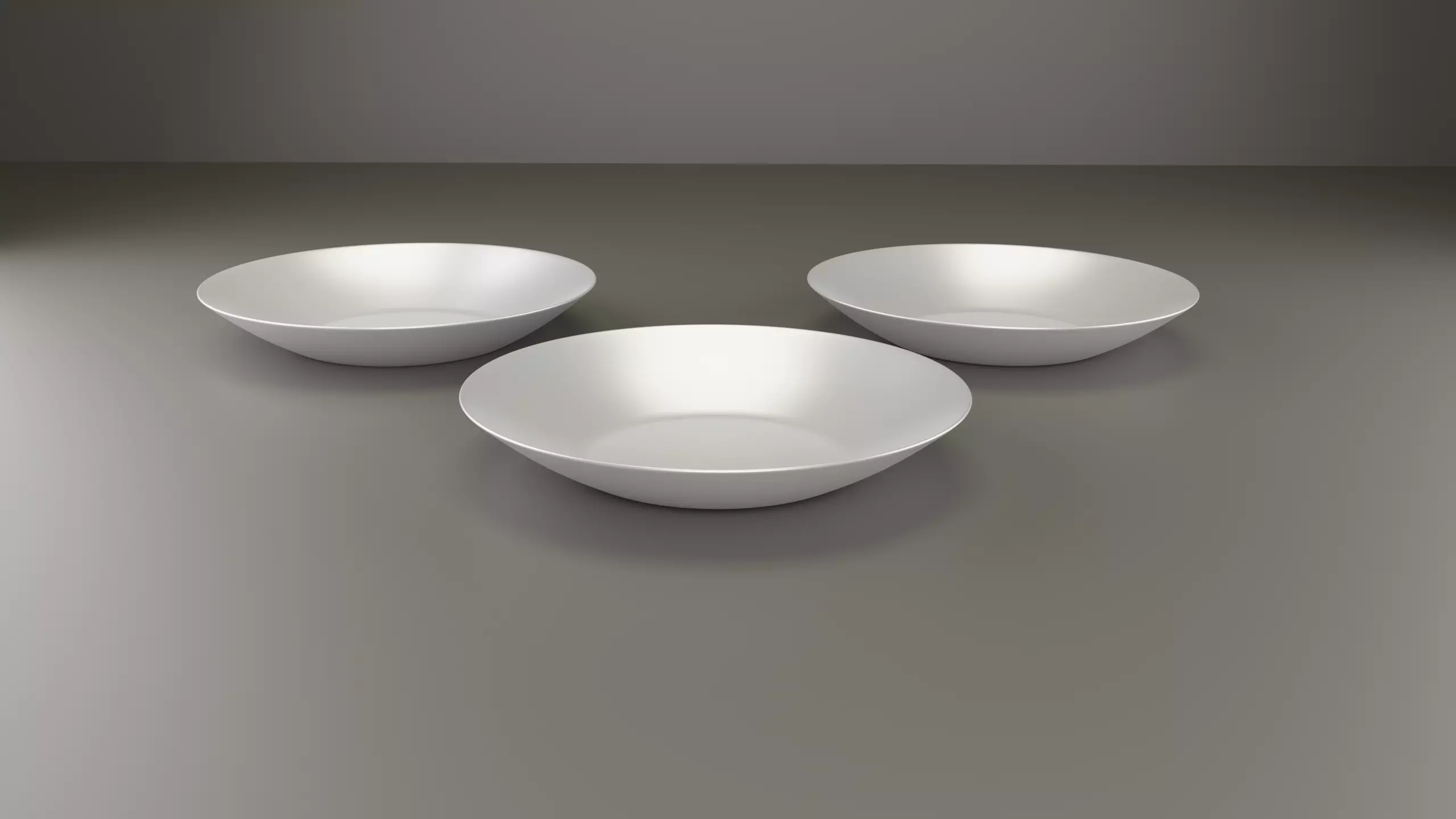 Minimalistic White Shallow Plates-3D Model-Blender Cycles Ready 3D model
