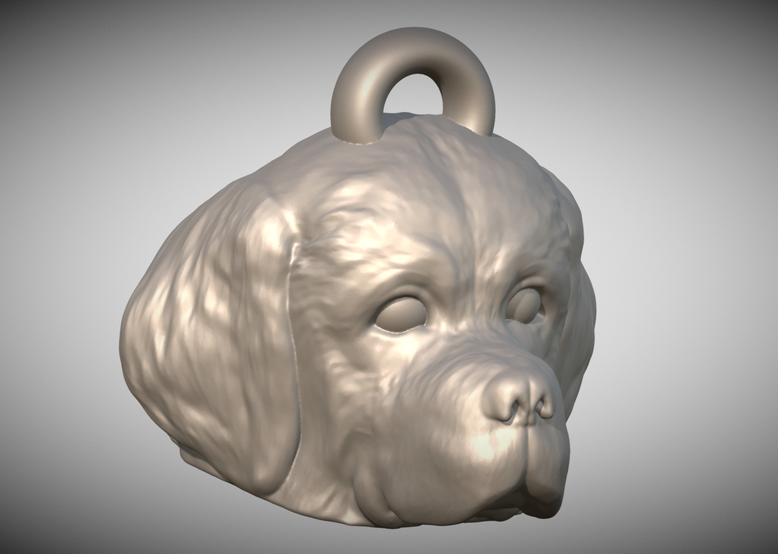 Puppy of Saint Bernard head key ring for 3D printing 3D print model_8