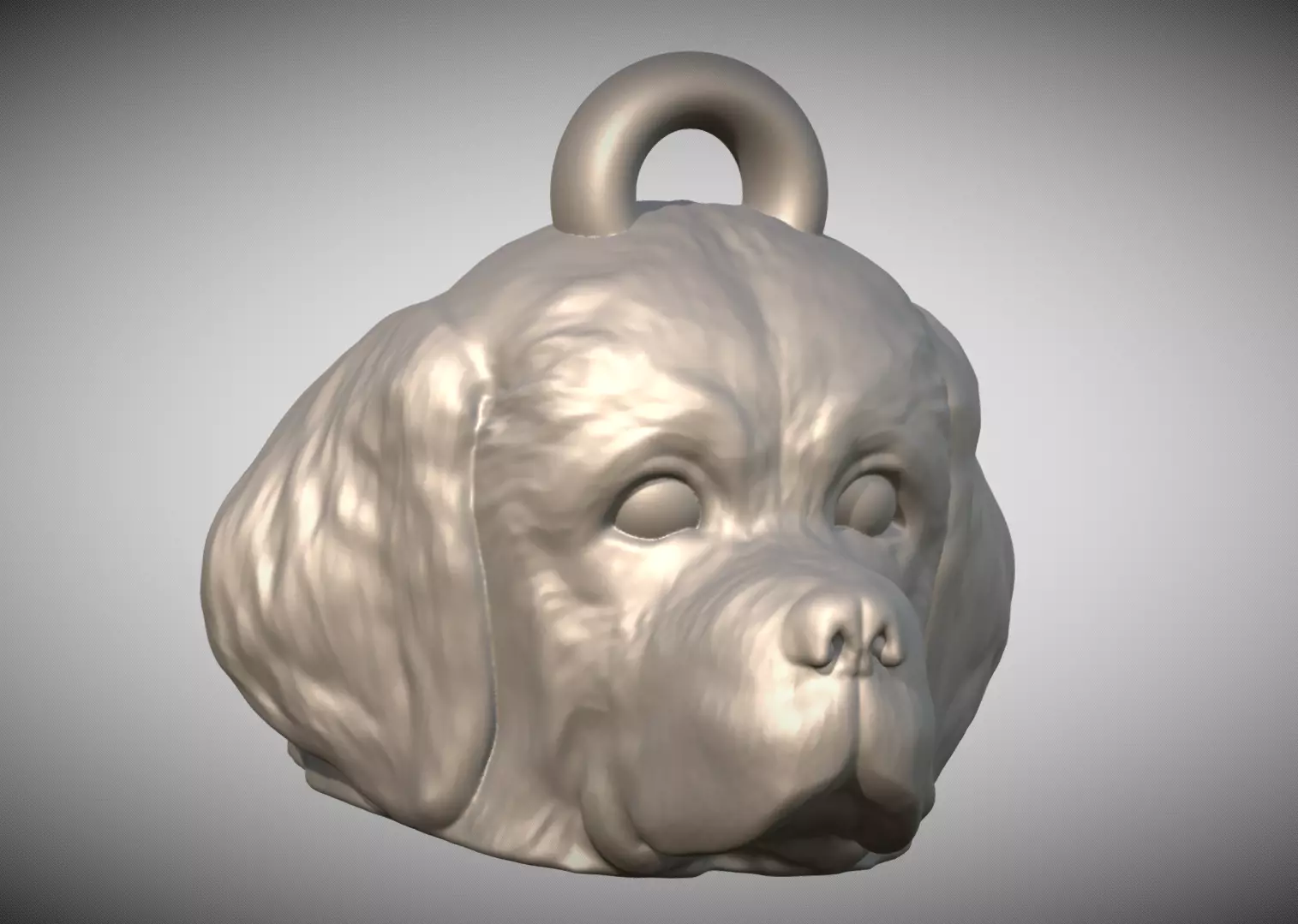 Puppy of Saint Bernard head key ring for 3D printing 3D print model_0
