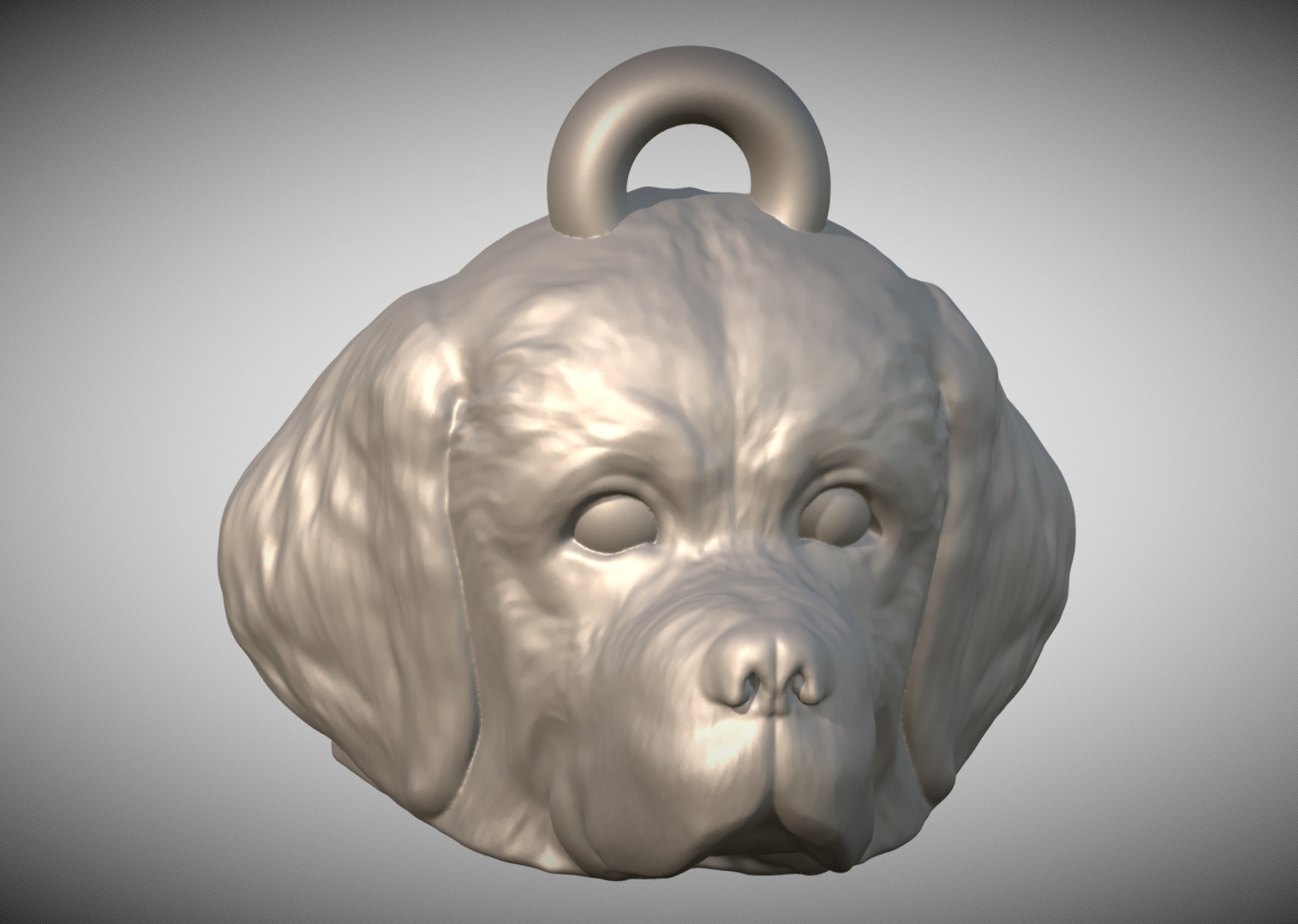 Puppy of Saint Bernard head key ring for 3D printing 3D print model_9