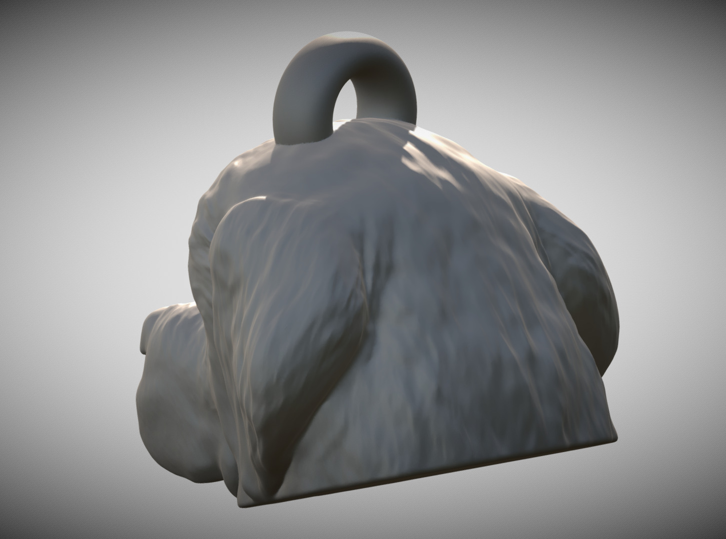 Puppy of Saint Bernard head key ring for 3D printing 3D print model_4