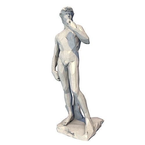 David Statue Low Poly 3D print model