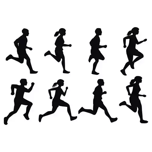 Running People Silhouettes 3D print model
