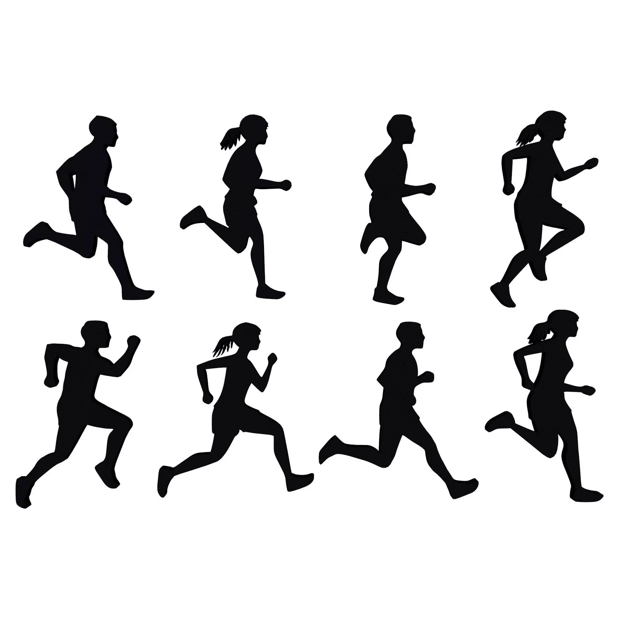 Running People Silhouettes 3D print model